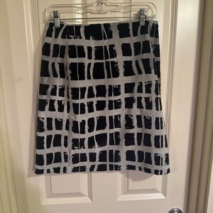 Navy and Gray Crushed Velvet Patterned Women's Skirt